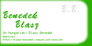 benedek blasz business card